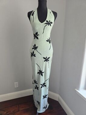 White Fox Chasing Heaven Knit Maxi Dress - Mint (S)